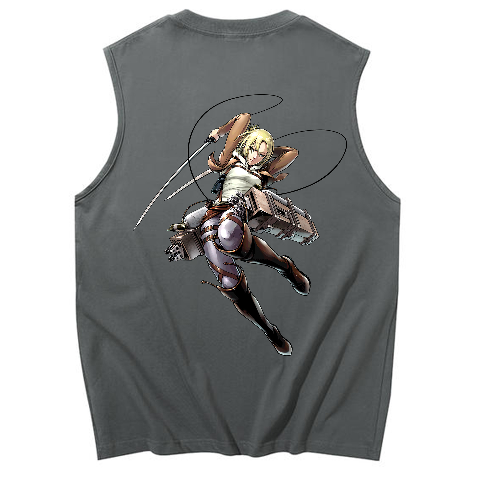 （画像用） 進撃の巨人 アニ・レオンハート Attack on Titan Annie Leonhart コットン100％タンクトップ（背面プリント）